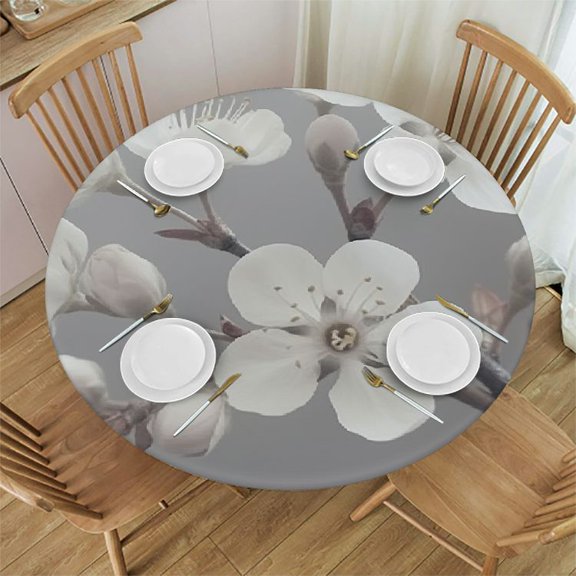 HAOXIT Flower Waterproof Decorative Table Picture Table Cover for Dining Kitchen Table Decor- 42-46