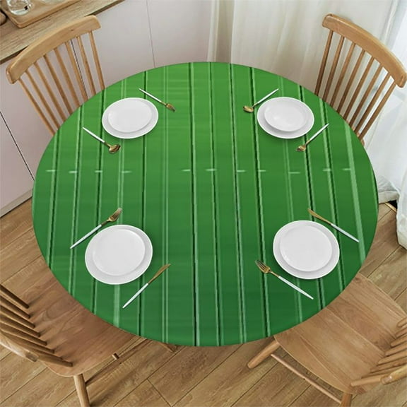 HAOXIT Football Tablecloth, Field of Zone Sports Competition Theme, Round Table Cover for Dining Room Kitchen Decor