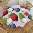 thumbnail image 1 of HAOXIT Fruit Print Tablecloth Round Stain Resistant Oilproof Elastic Tablecloths for Round Tables Table Cloth Round for Fits for Round table 54-58, 1 of 8