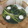 thumbnail image 1 of HAOXIT Full of Plants Round Fitted Tablecloth with Elastic Edged Table Cover for Round Table 38-42, 1 of 8