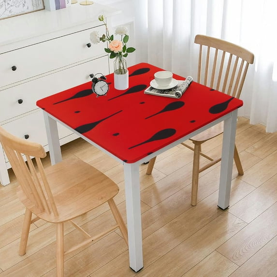 HAOXIT Funny Cute Watermelon Waterproof Picnic Patio Party Square Table Cloth Cover Decorations Fabric Square Tablecloth for Home Dining Room Kitchen Decor 40*40
