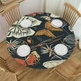 thumbnail image 1 of HAOXIT Ginkgo Leaves Round Tablecloth Elegant Floral Print Decorative Table Cloth Washable Dust-Proof Table Cover for Kitchen Dining 54-58, 1 of 8