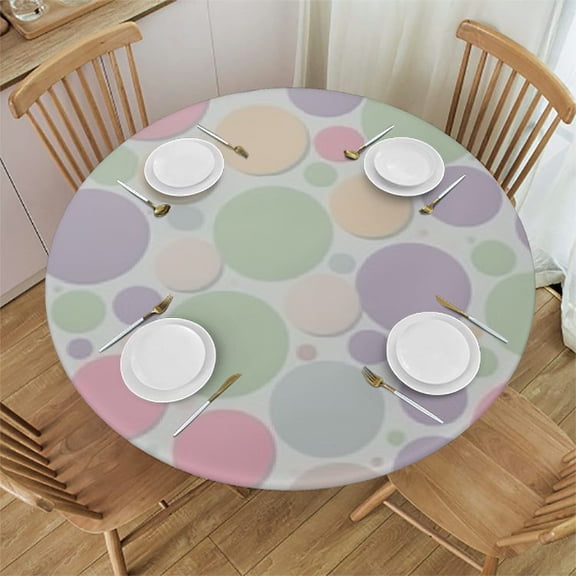 HAOXIT Grey Tablecloth, Antique Floral Motifs Art Patterns in Graphic Design Oriental Bohemian Form,Round Table Cover for Dining Room Kitchen Decor
