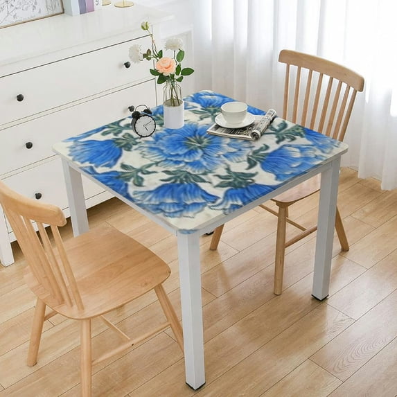 HAOXIT Gulbahar Square Tablecloth, Handblock Print Table Cloth for Kitchen Dining I Weddings, Parties, Outdoors, Easter Home Decor white