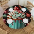 thumbnail image 1 of HAOXIT Halloween Cute Pumpkins Round Tablecloth Circle Table Cover Circle Table Cloth for Kitchen Dining Room 54-58, 1 of 8