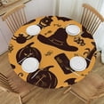 thumbnail image 1 of HAOXIT Halloween Pumpkin Table Cloth Black Ghost Waterproof Round Tablecloth Washable Table Cover for Kitchen Outdoor Party Wedding 38-42, 1 of 8