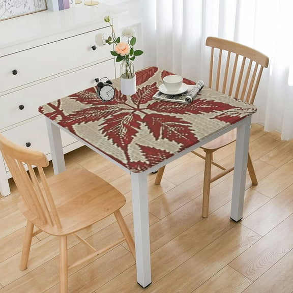 HAOXIT  Harvest Breeze Autumn Patchwork Vinyl Flannel Backed Tablecloth, Fall Country Rustic Thanksgiving Print Kitchen and Dining Room Vinyl Tablecloth 36*36