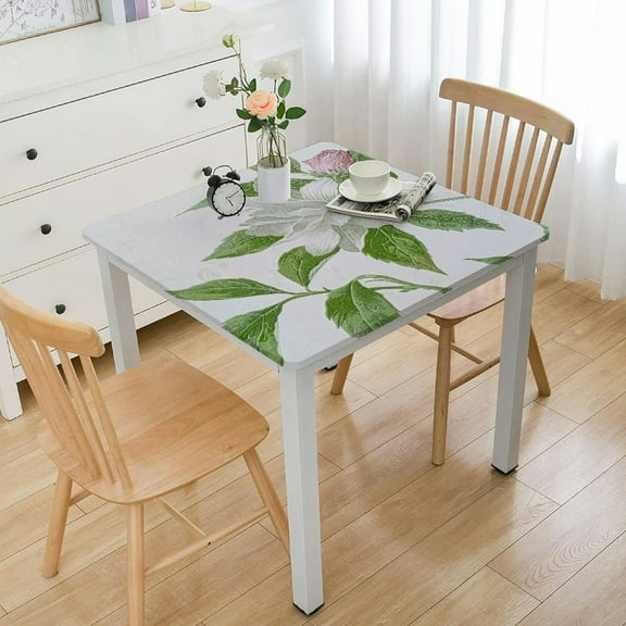 HAOXIT  Heavy Duty Vinyl Tablecloth Table Cover Waterproof Oil-Proof PVC Table Cloth Stain-Resistant Wipeable white