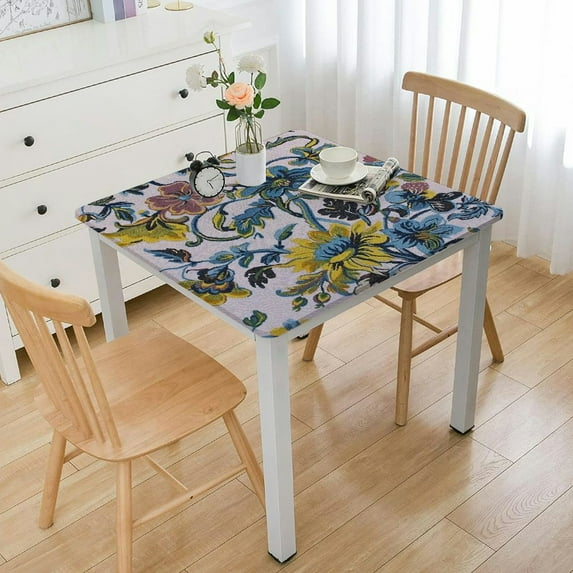 HAOXIT Heavy Weight Vinyl Tablecloth Waterproof Oil-Proof PVC Table Cloth Stain-Resistant Easy Care Table Cover for Indoor and Outdoor 52*52