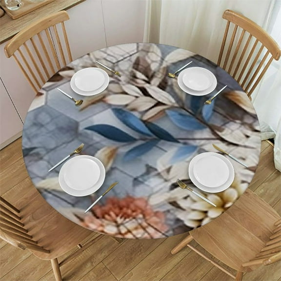 HAOXIT Hexagons and Round Tablecover for Outdoor Patio Party Picnic Wedding Indoor Kitchen Dinner Tabletop Decoration 31-35