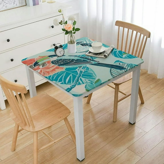 HAOXIT Indoor Outdoor Tabletop for Spring Summer Decorations, Picnics and Dinner Parties - Stain and Water Resistant, Jungle Canopy, Tablecloth 36*36