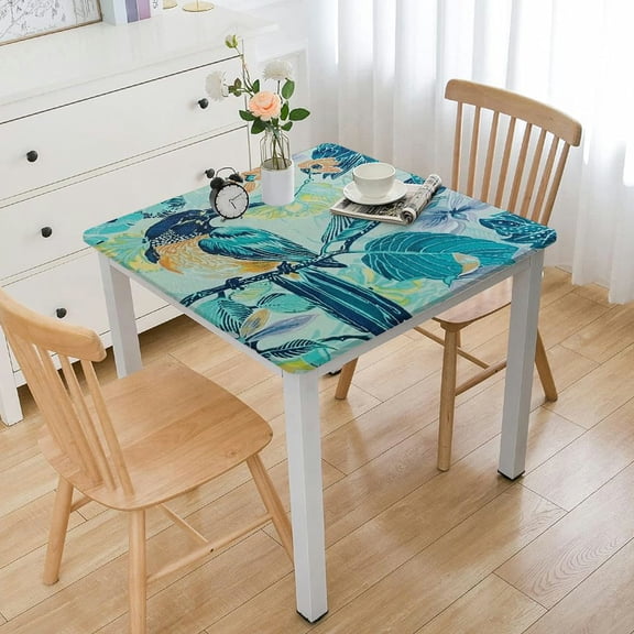 HAOXIT  Indoor Outdoor Tabletop for Spring Summer Decorations, Picnics and Dinner Parties - Wrinkle Free, Stain and Water Resistant, Jungle Canopy, Rectangle Tablecloth 52*52