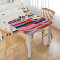 thumbnail image 1 of HAOXIT  Indoor Outdoor Tabletop for Spring Summer Decorations, Picnics and Dinner Parties - Wrinkle Free, Stain and Water Resistant, Patriotic Stripes, Square Table 40*40, 1 of 7