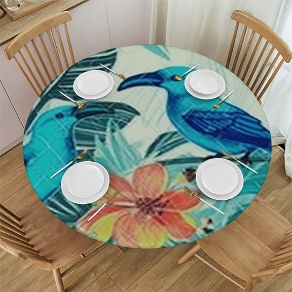 HAOXIT Indoor Outdoor Tabletop for Spring Summer Decorations, and Dinner Parties - Stain and Water Resistant, Jungle Canopy, Tablecloth 42-46
