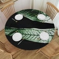 thumbnail image 1 of HAOXIT Leaf Table Cloth Jungle Tablecloth Reusable Round Table Cover for Indoor Outdoor Decor  38-42, 1 of 8