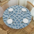 thumbnail image 1 of HAOXIT Light Blue Round Tablecloth Table Cloth Round Cover Waterproof Washable Table Decor Used for Gatherings Restaurants Kitchens Banquets 31-35, 1 of 8