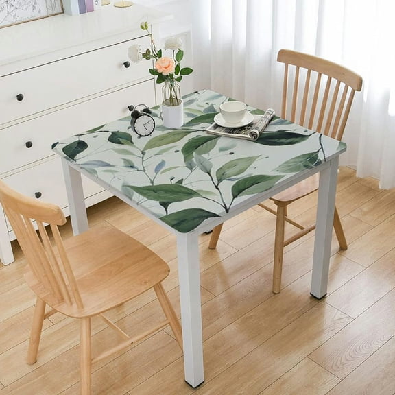 HAOXIT Light Green Square - Leaves Print Table Cloths Botanical Foliage Table Cover Decorative for Picnic Party Holiday Home 36*36