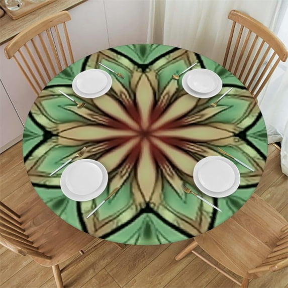 HAOXIT Mandala Boho Style Round Tablecloth Table Cloth Hippie Jewelery Ornament Vintage Pattern Tablecloths for Round Tables Small Round Tablecloth Table Cover for Outdoor 38-42