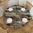 thumbnail image 1 of HAOXIT Marble Print Tablecloth, Urban Brick Rocks Facade Architecture Town Picture, Round Table Cover for Dining Room Kitchen Decor, 1 of 8