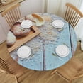 thumbnail image 1 of HAOXIT Maritime Pattern Round Fitted Tablecloth,Elastic Edge,Suitable for Catering and Kitchen Can Wipe Dining round Table coverr,for Round Tables 38-42, 1 of 8