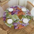 thumbnail image 1 of HAOXIT Mauve Tablecloth, Retro Style Love Nostalgic Soft Plants Artwork, Round Table Cover for Dining Room Kitchen Decor, 1 of 8
