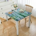 thumbnail image 1 of HAOXIT Meadow Fabric Bordered Tablecloth - Blue Gingham Wrinkle and Stain Resistant Checkered Fabric Spring Tablecloth 36*36, 1 of 8