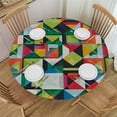 thumbnail image 1 of HAOXIT Modern Art Tablecloth, Mathematic Shaped Intricacy Artisan Abstract, Round Table Cover for Dining Room Kitchen Decor 46-50, 1 of 8
