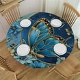thumbnail image 1 of HAOXIT Moon Butterfly Floral Table Cloth for Round Table Elastic Fitted Adjustable Buckle Polyester Table Cover Waterproof Tablecloths Round for Kitchen Dining Indoor Decor 31-35, 1 of 8