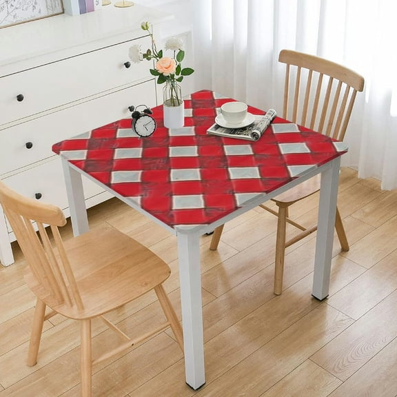 HAOXIT N. F. String &amp; Son, Inc. Red Gingham Print Square Table Cover 40*40