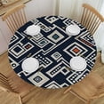 thumbnail image 1 of HAOXIT Navy Round Tablecloth, Themed Party Decorations Tablecloths, Spill Proof Table Cloths for Dinner Party Picnic Camping Tabletop Decor 38-42, 1 of 8