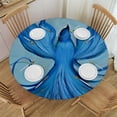 thumbnail image 1 of HAOXIT Ocean Sea Mermaid Tablecloth, Round Fitted Tablecloth with Elastic Edged Washable Polyester Table Cover for Indoor Outdoor Party Wedding Use - Fits Round Tables 42-46, 1 of 8