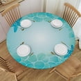 thumbnail image 1 of HAOXIT  Ocean Tablecloth, Modern Sealife Marine Sea Shells Stars Fish Under The Sea Image, Round Table Cover for Dining Room Kitchen Decor 46-50, 1 of 8