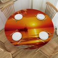 thumbnail image 1 of HAOXIT Ocean Tablecloth, Romantic Sun Rays Reflection on The Sea Colorful Sky Picture, Dining Room Kitchen Round Table Cover, 1 of 8