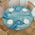 thumbnail image 1 of HAOXIT Ocean Tablecloth, Tropical Underwater Shot with Surface Coconut Tree and Sky Aqua Water Theme Paradise, Round Table Cover for Dining Room Kitchen Decor, 1 of 8