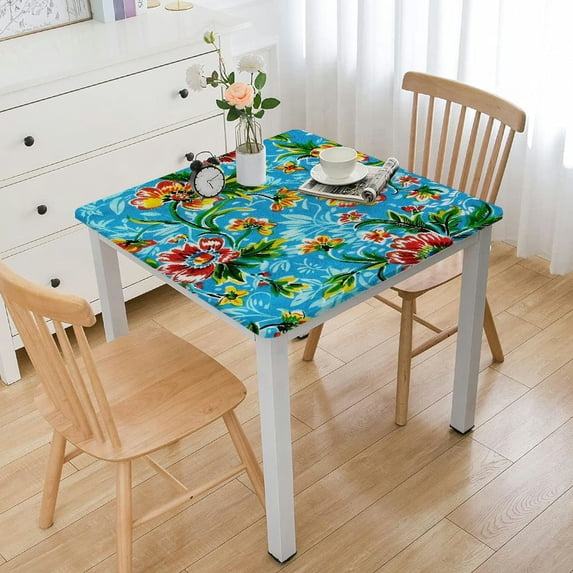 HAOXIT Oilcloth Tablecloth - - Blue, Orange, Rectangle 52*52