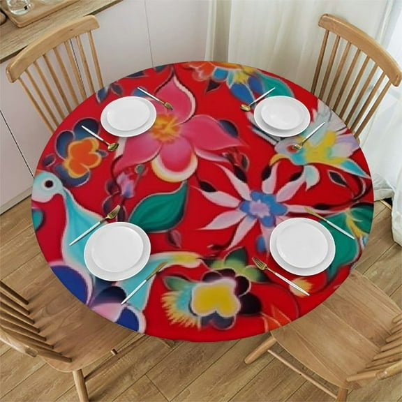 HAOXIT Oilcloth Tablecloth - Vinyl Tablecloths | Outdoor Tablecloth | Tablecloth | Waterproof | Hules para Mesa Round 31-35