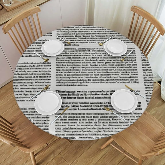 HAOXIT Old Newspaper Tablecloth, Close up View of Aged Journal Page Headings News Articles Columns, Rectangular Table Cover for Dining Room Kitchen Decor 31-35