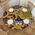 thumbnail image 1 of HAOXIT Outdoor Tablecloth Waterproof Spillproof Polyester Table Cover Seamless Pattern for Halloween for Patio Garden Tabletop Decor Fit for Round Table 42-46, 1 of 8