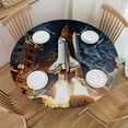 thumbnail image 1 of HAOXIT Outer Space Tablecloth, Space Shuttle Taking Star Field Astrophotography, Round Table Cover for Dining Room Kitchen Decor, 1 of 8