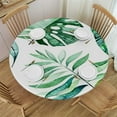 thumbnail image 1 of HAOXIT Palm Leaves Round Table Cove, Tropical Background, Elastic Edge, Suitable for Catering and Kitchen, Fit for Round Table 31-35, 1 of 8