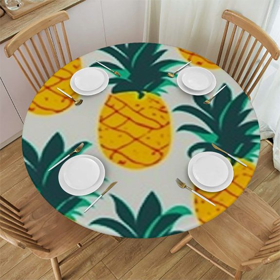 HAOXIT Panda Table Cloth Waterproof Round Tablecloth Washable Party Table Cover for Celebration Holiday Camping Picnic Fall Decorations for Home 42-46