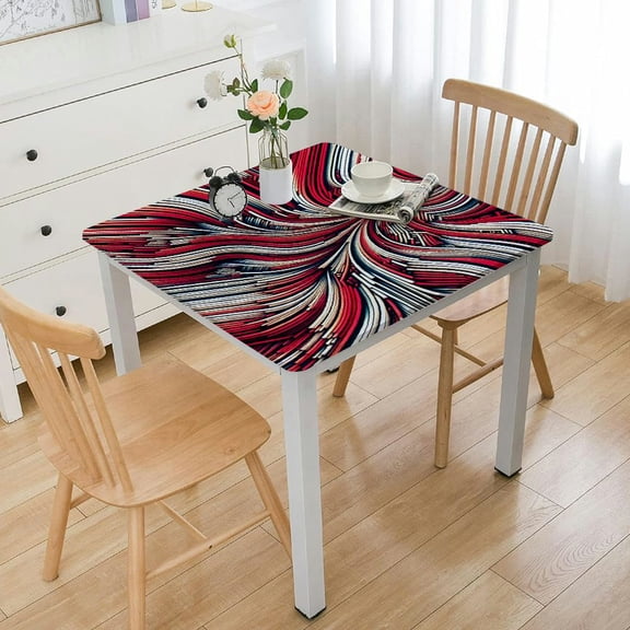 HAOXIT Patriotic Square Tablecloth American Flag Table Cover Square Tablecloth for Patriotic Independence Day Memorial Veterans Day Party Decorations 60''x60''