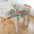 thumbnail image 1 of HAOXIT  Pink Square Tablecloth, Floral Square Tablecloth, Pink Flowers Print Table Cloth, Spring Summer Waterproof Wrinkle Free Tablecloth for Square Tables 36*36, 1 of 7