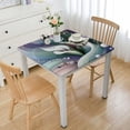 thumbnail image 1 of HAOXIT , Polyester Washable Table Cloth for Table,Purple Green Flowers 60''x60'', 1 of 7