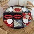 thumbnail image 1 of HAOXIT Print Table Cloth Round Colorful Vertical Striped Art Autumn Fabric Decorations Dinner Parties Indoor Or Outdoor Decor, 1 of 8