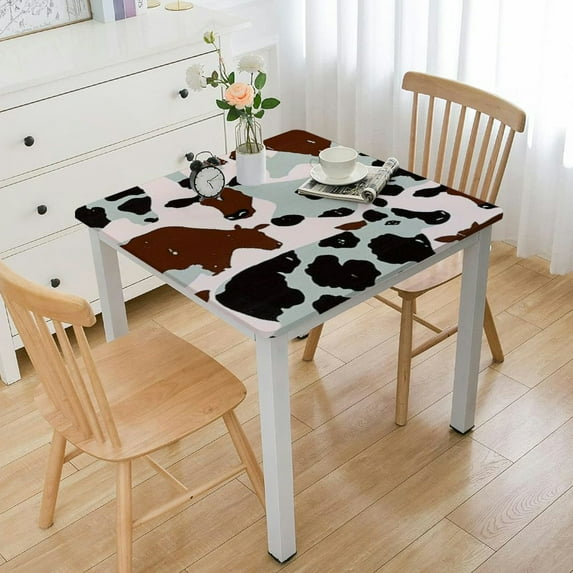 HAOXIT Print Tablecloth Brown Black Table Cover Rectangle Table Cloth for Home Farmhouse Picnic Dining Table Decor 40*40