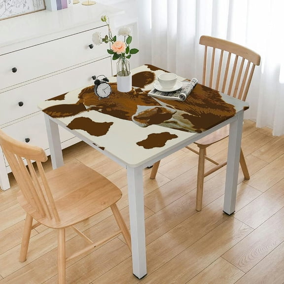 HAOXIT Print Tablecloth Western Party Supplies Square Rectangular Waterproof Square Table Covers for Birthday Party Decoration 40*40