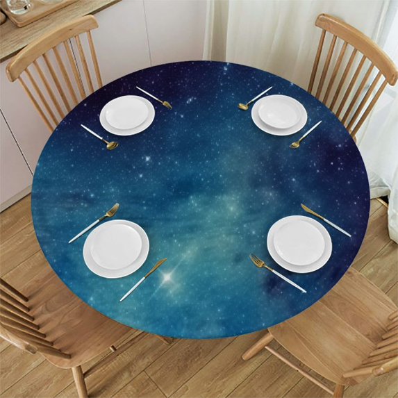 HAOXIT Purple Table Cloth Shine Round Tablecloth for Dining Room, Party, Banquet