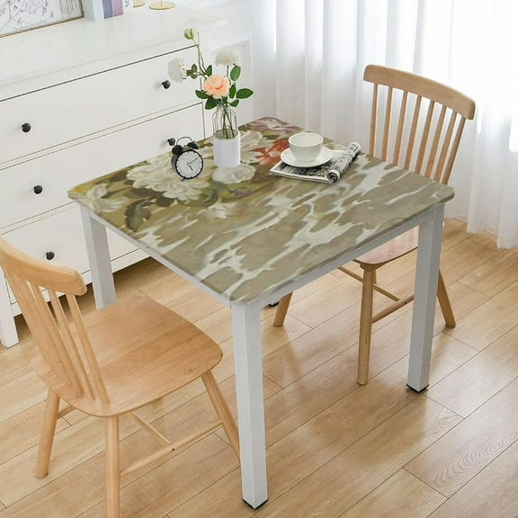 HAOXIT  - Quality Table Pad Protector, Waterproof Vinyl Table Cover for Superior Protection from Spills, Scratches &amp; Heat - Reusable Table Cloth with Cushion Flannel Backing 52*52