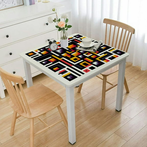 HAOXIT Rainbow Flag Pride Checkerboard Chess Board Square Dining Wipeable Table Cloth Cover for Holiday Home Picnic Party Wedding Buffet Parties Camping 48''x48''